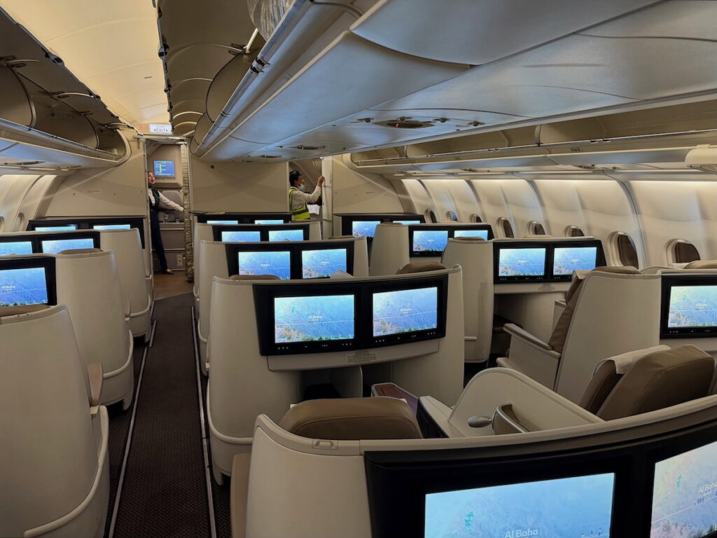 Saudia Business Class Airbus A330 Review (JED-RUH): Great Experience! Another view of the Saudia A330 business class cabin