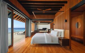 Hotel review: The Westin Maldives – a sanctuary for sleep bed looking out to sea in The Westin Maldives Miriandhoo Resort
