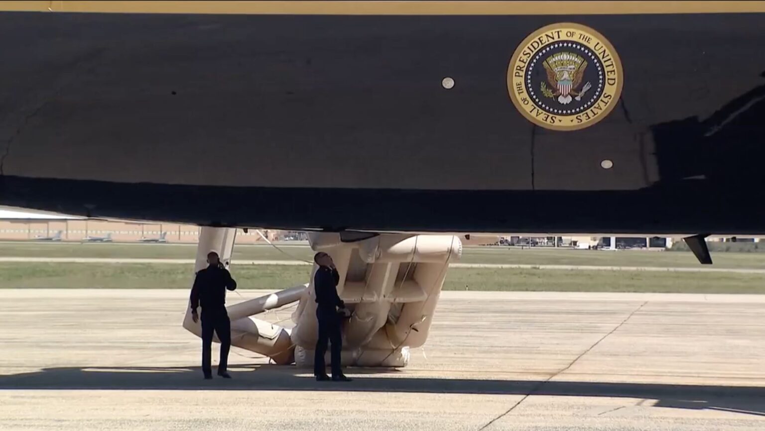 Oops: Emergency Slide Deploys On Trump’s New Air Force One