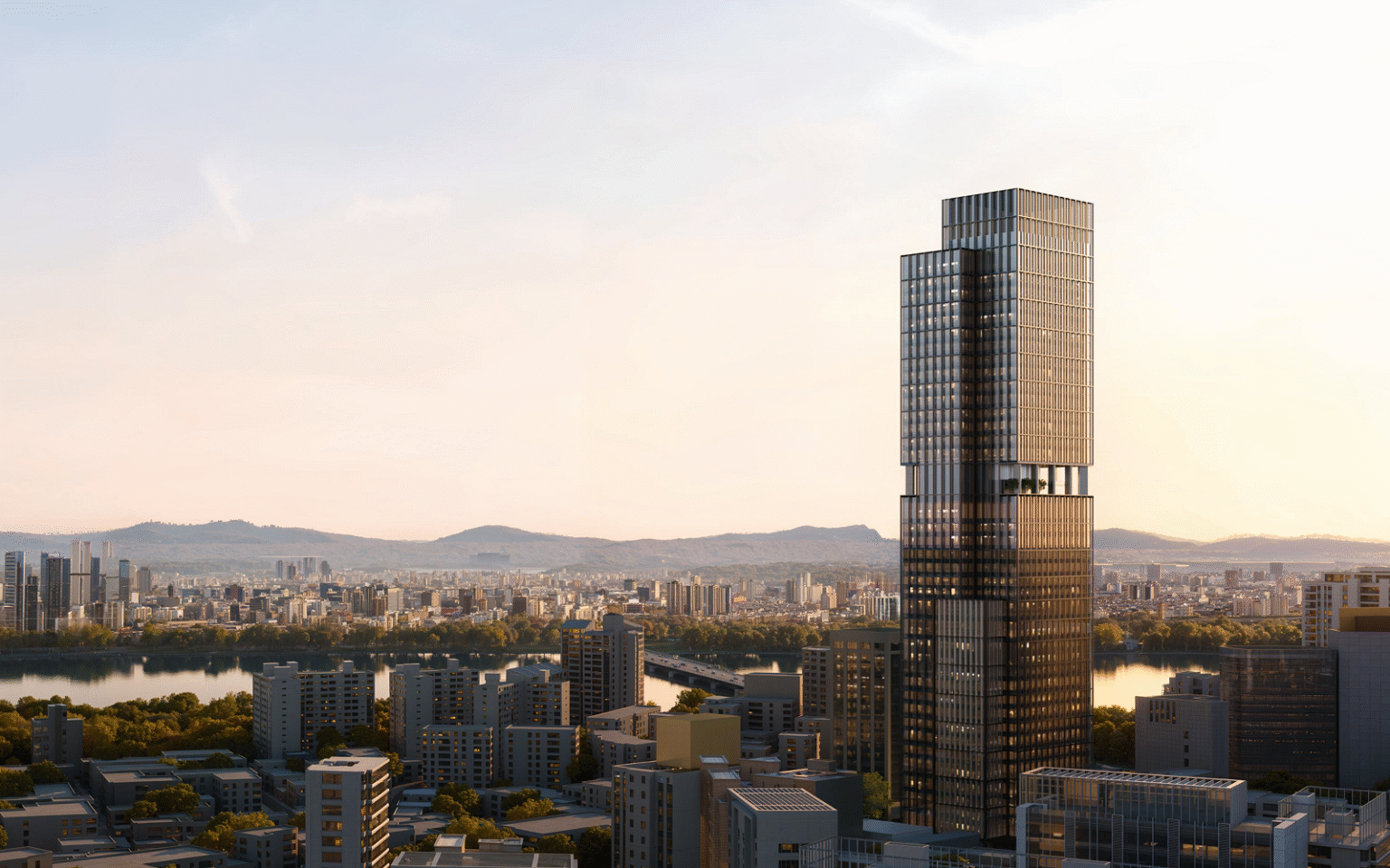 Aman Seoul – the first Aman property in South Korea Seoul skyline featuring Aman Seoul