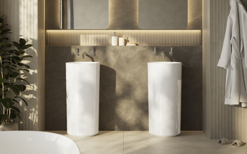 Victoria + Albert expands Kerid Collection with new sculptural podium basin two freestanding basins from the Kerid Collection Victoria+Albert for House of Rohl