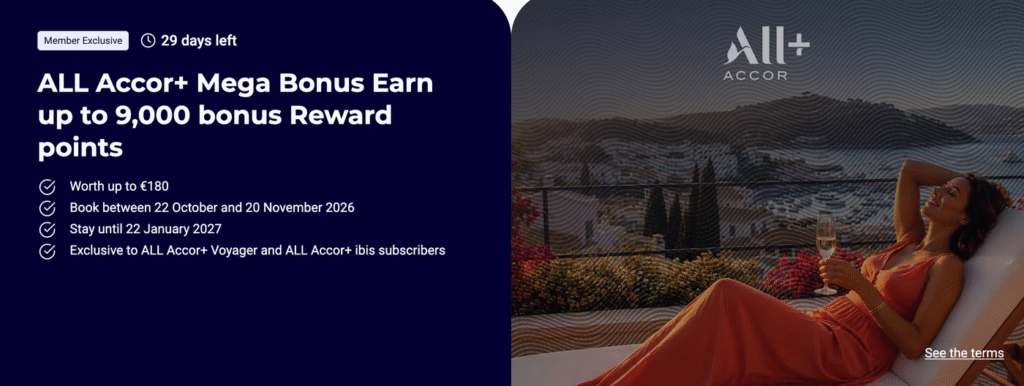 Accor 5,000 Or 9,000 Bonus Points For ALL Accor+ ibis & Voyager Subscribers For A Stay By January 22, 2027 (Book By November 20)