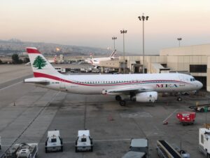 a plane parked at an airport