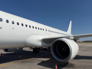 Fly2Sky Airbus A320 parked at Tunis Airport