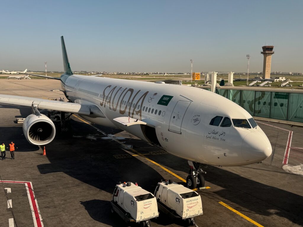 Saudi Airlines Race To Evacuate $4 Billion In Aircraft From Riyadh After Deadly Houthi Attacks a plane on the runway