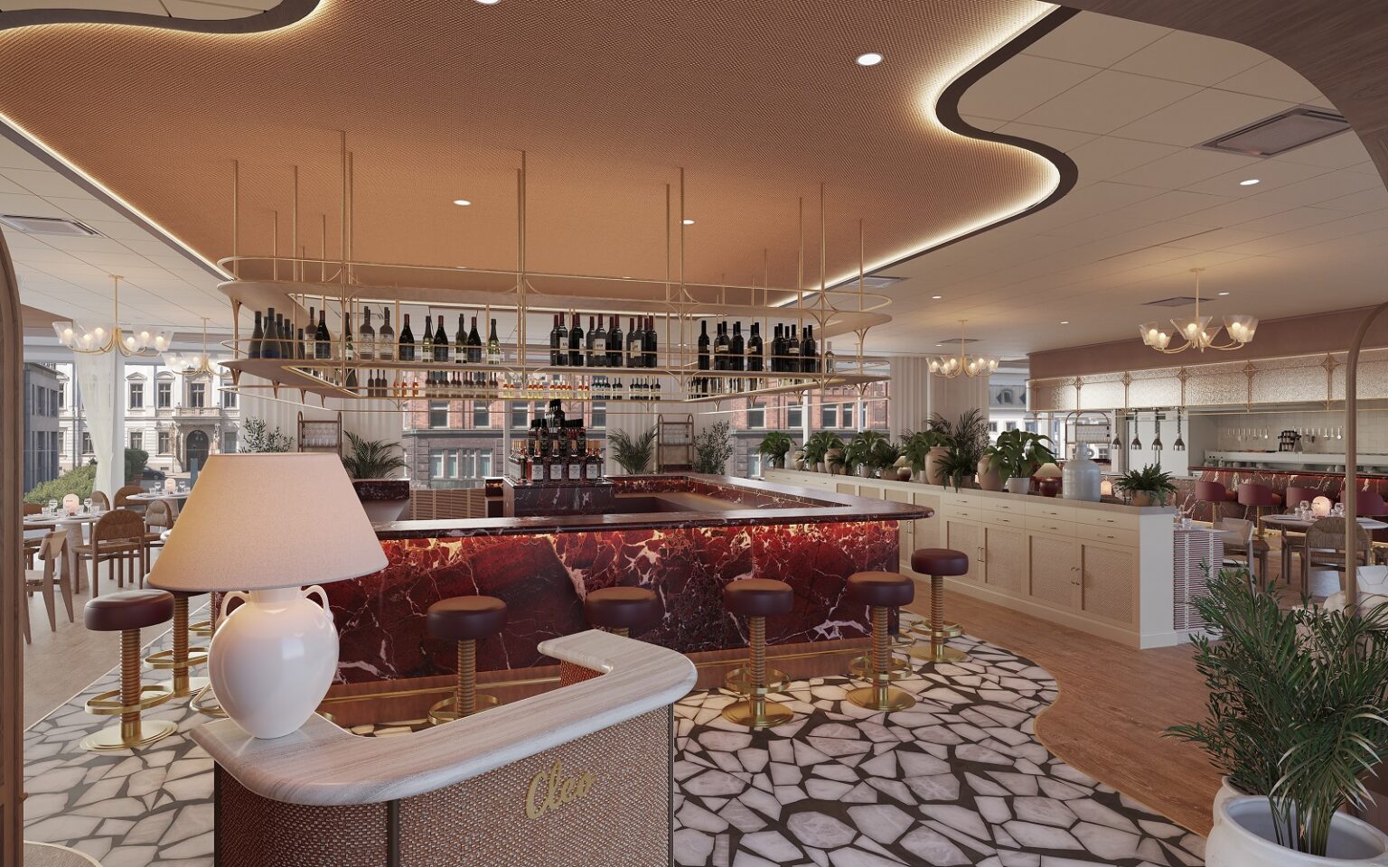 The Hoxton to open its second German hotel in 2027 hotel restaurant with curved ceiling feature in The Hoxton Hamburg